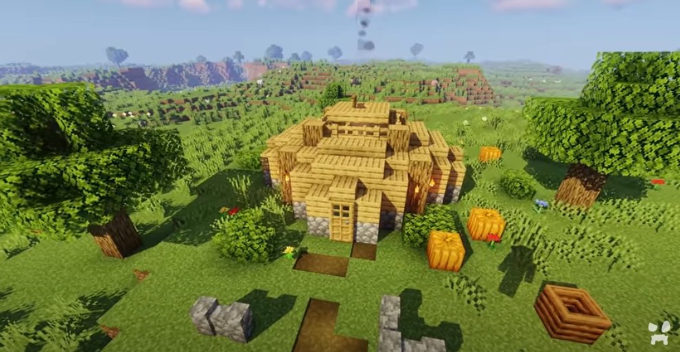 EASY Minecraft PLAINS STARTER HOUSE Build Tutorial!