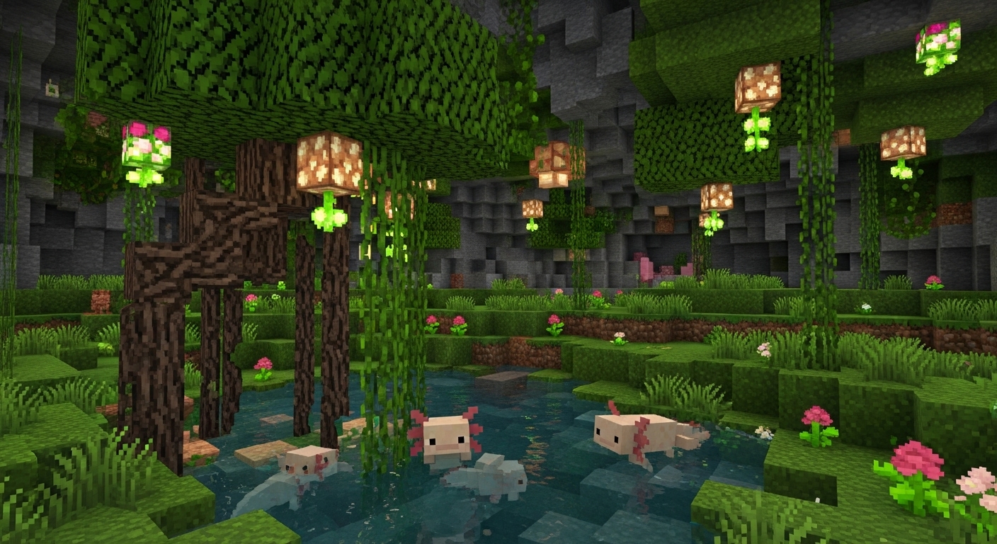 Minecraft Lush Caves Biome Underground Jungles And Exploration Tips Minecraft Lush Caves Biome Underground Jungles And Exploration Tips