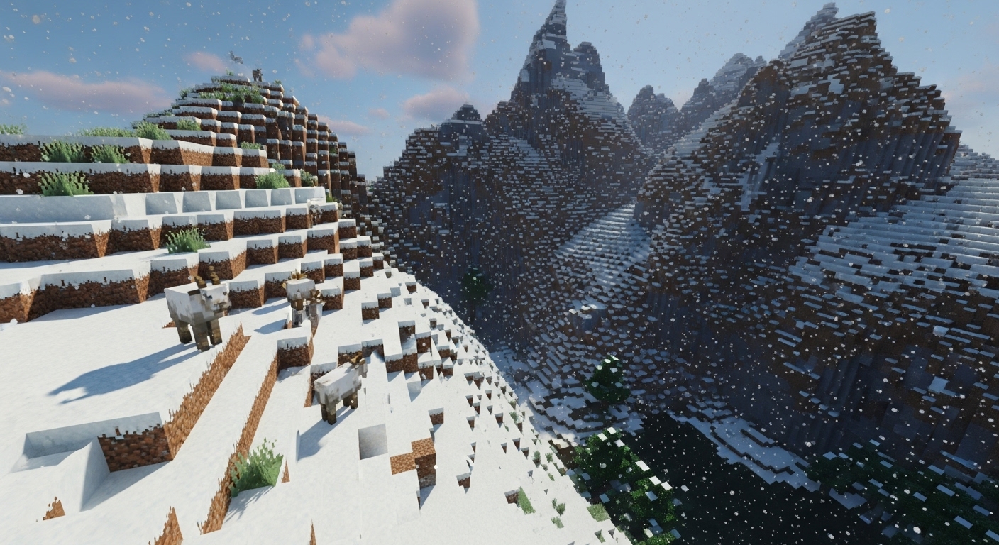 Minecraft Snowy Slopes Biome Guide: Powder Snow, Goats, and Mountain Survival