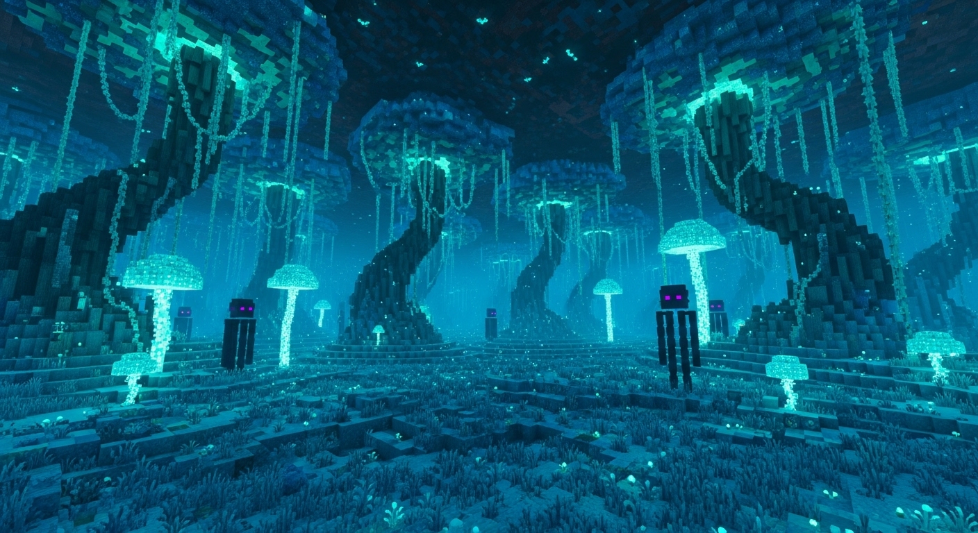 Minecraft Warped Forest Biome Guide: Endermen Havens, Blue Fungi, and Survival Tips