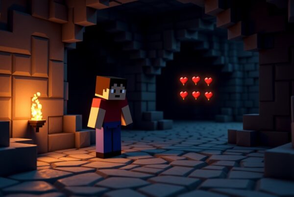 A Minecraft player's health bar showing yellow absorption hearts stacked above the normal red hearts