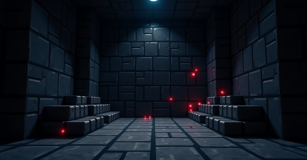 Deepslate blocks with polished, brick, and tile variants in a deep Minecraft cave
