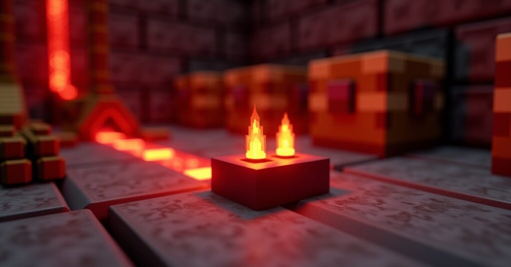 A redstone comparator wired with redstone dust to chests and hoppers in a Minecraft item sorter build.