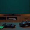 An Xbox console and controller on a living room table with a phone, ready to join a Minecraft server