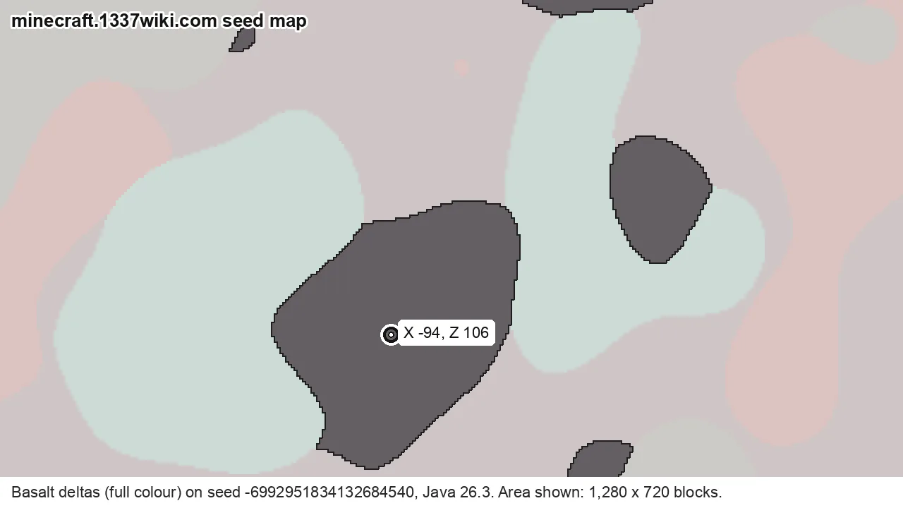 Seed map of basalt deltas on Java seed -6992951834132684540 near X -94, Z 106