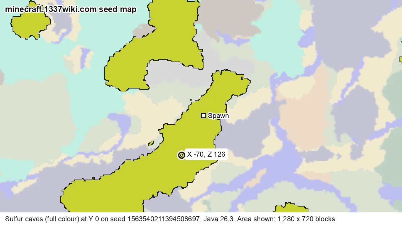 Seed map of sulfur caves on Java seed 1563540211394508697 near X -70, Z 126